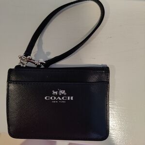 Coach Black Saffiano Leather Wristlet Wallet
